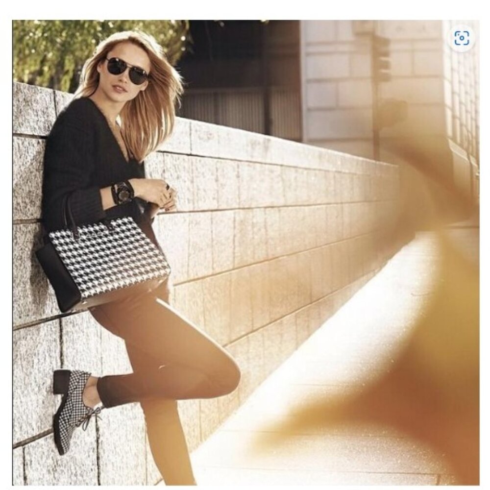 Michael Kors Houndstooth Saffiano  Leather Satchel NWT